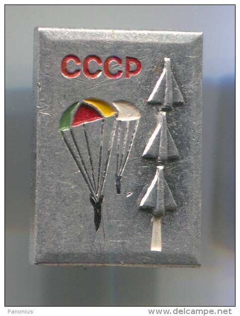 PARACHUTTING - Soviet Union, Russia, Communism, Vintage Pin, Badge - Parachutting