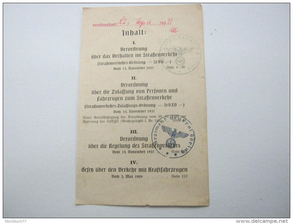1939, Regiment Gerneral Göring , Siegel Auf Verordnung - Briefe U. Dokumente