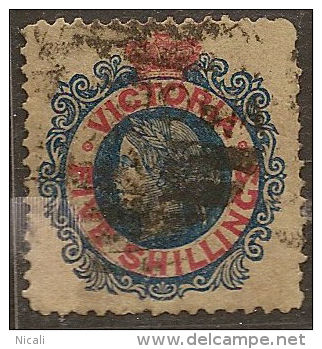 VICTORIA 1867 5/- QV SG 140 U #JX41 - Used Stamps