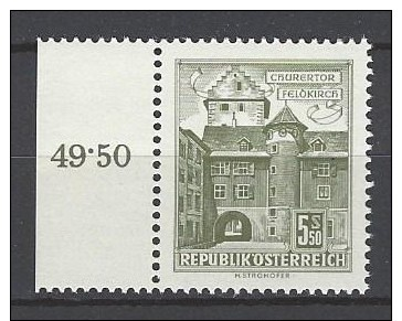 ÖSTERREICH - Mi-Nr. 1053 Randstück Churertor Feldkirch Postfrisch (1) - Unused Stamps