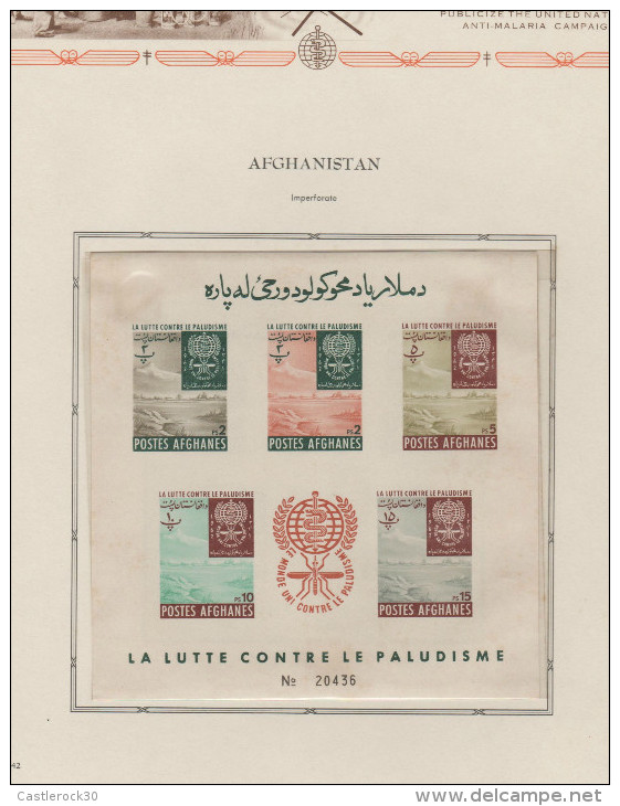 O)1962 AFGHANISTAN, AGAINST MALARIA, EMBLEM, LOGO, IMPERFORATE MINI SHEET MINT - Afghanistan