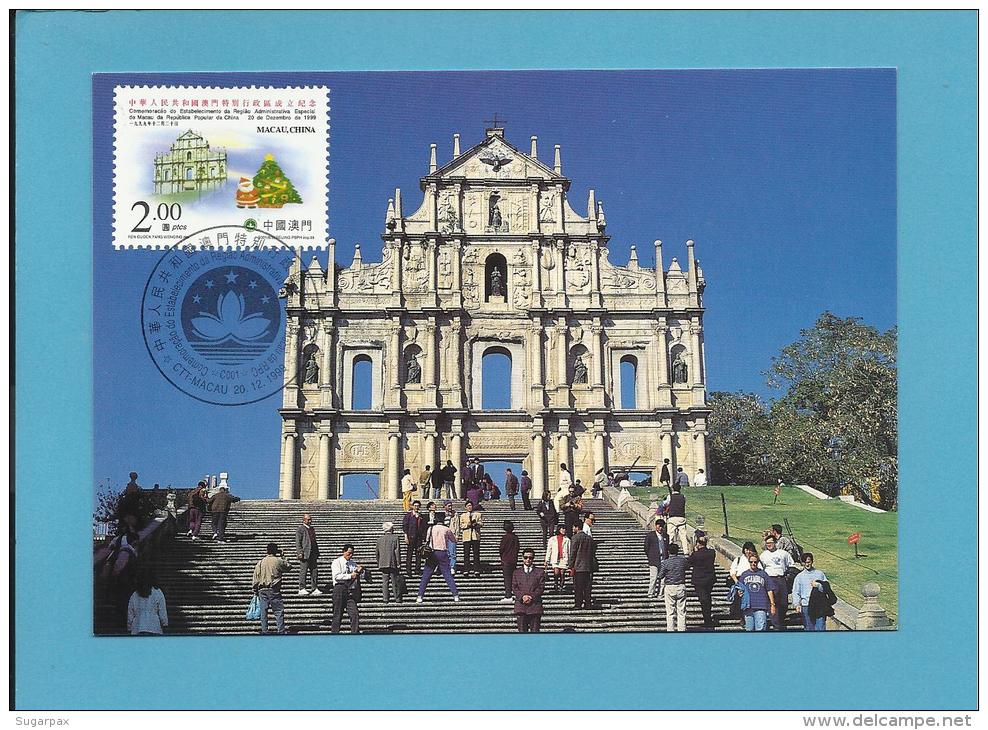 MACAU - RUINAS DE S. PAULO - BPL 003 - MACAO - CHURCH - PORTUGAL - 2 SCANS - CARTE MAXIMUM - MAXICARD - Maximumkaarten