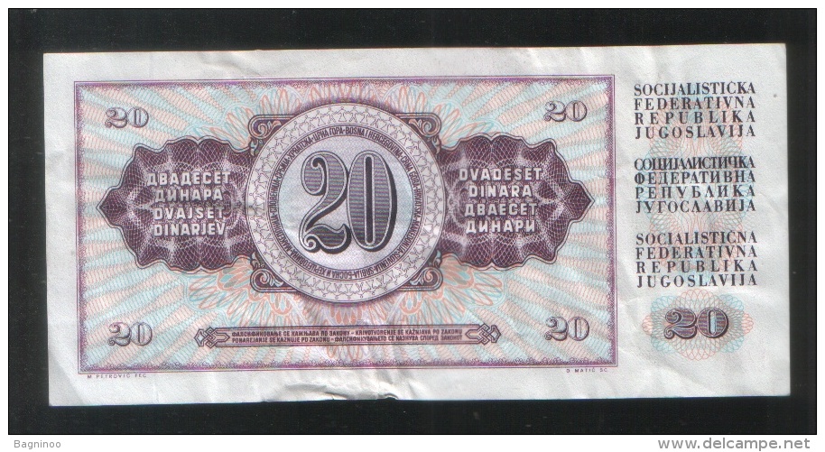 YUGOSLAVIA 20 Dinara 1974 - Yugoslavia