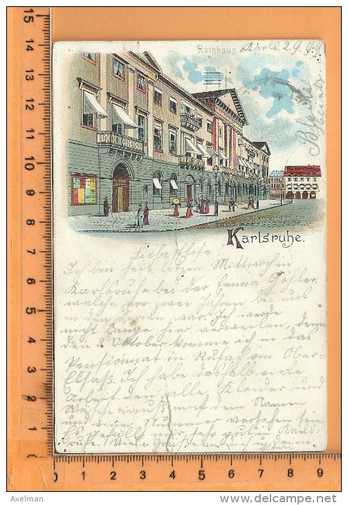 KARLSRUHE: Litho, Rathhaus - Karlsruhe