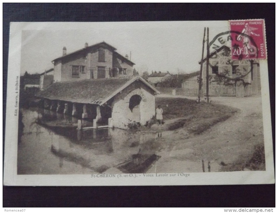 SAINT-CHERON (Essonne) - Vieux Lavoir Sur L'Orge - Animée - Voyagée En 1934 - Saint Cheron