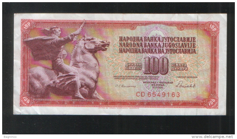 YUGOSLAVIA 100 Dinara 1986 - Yugoslavia