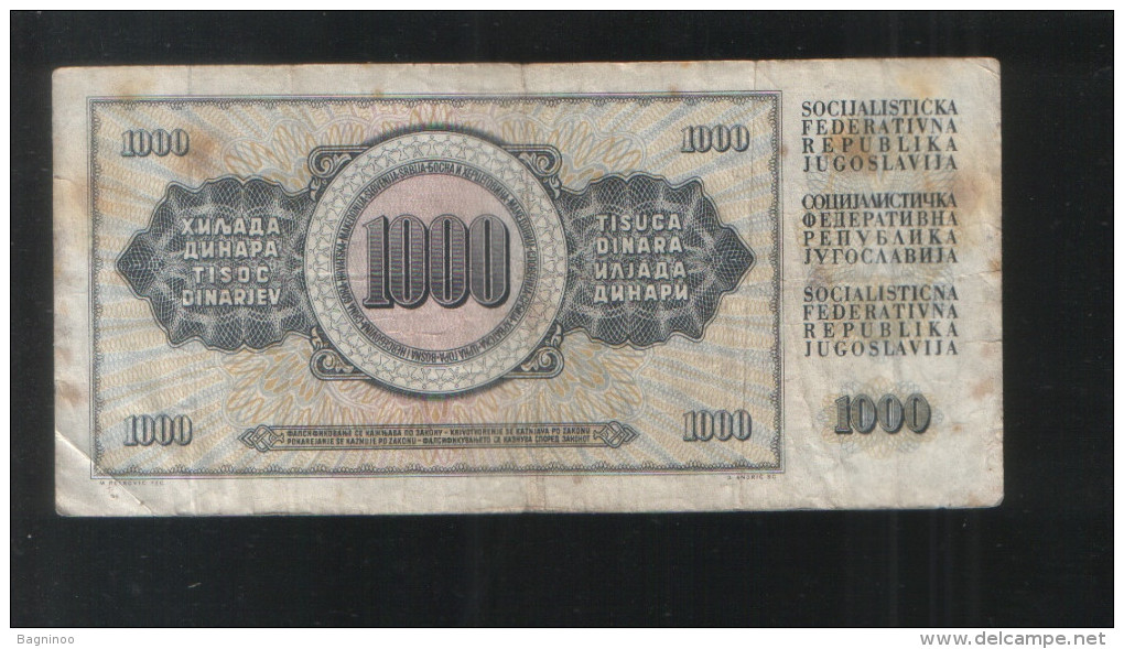 YUGOSLAVIA 1000 Dinara 1978 - Yugoslavia