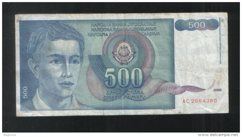 YUGOSLAVIA 500 Dinara 1990 - Yugoslavia