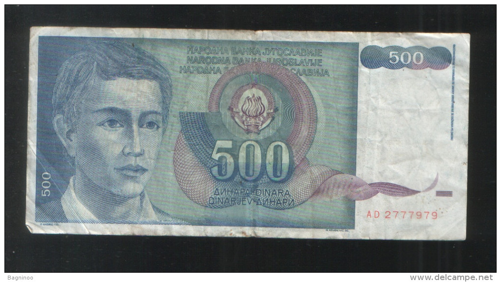 YUGOSLAVIA 500 Dinara 1990 - Yugoslavia