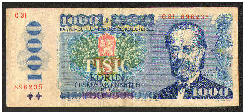 Czechoslovakia 1000 Tisic Korun            #b31 - Cecoslovacchia