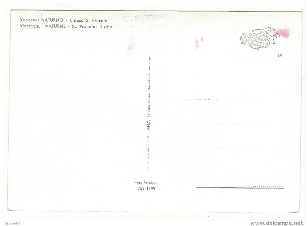 Bolzano -  Val Venosta - Naturno - Chiesa Di S.Proculo - Chiese E Conventi