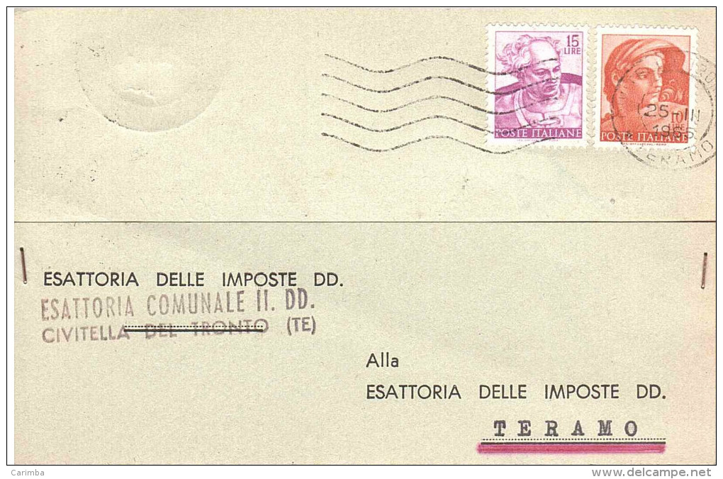 ESATTORIA COMUNALE CIVITELLA DEL TRONTO - 1961-70: Storia Postale
