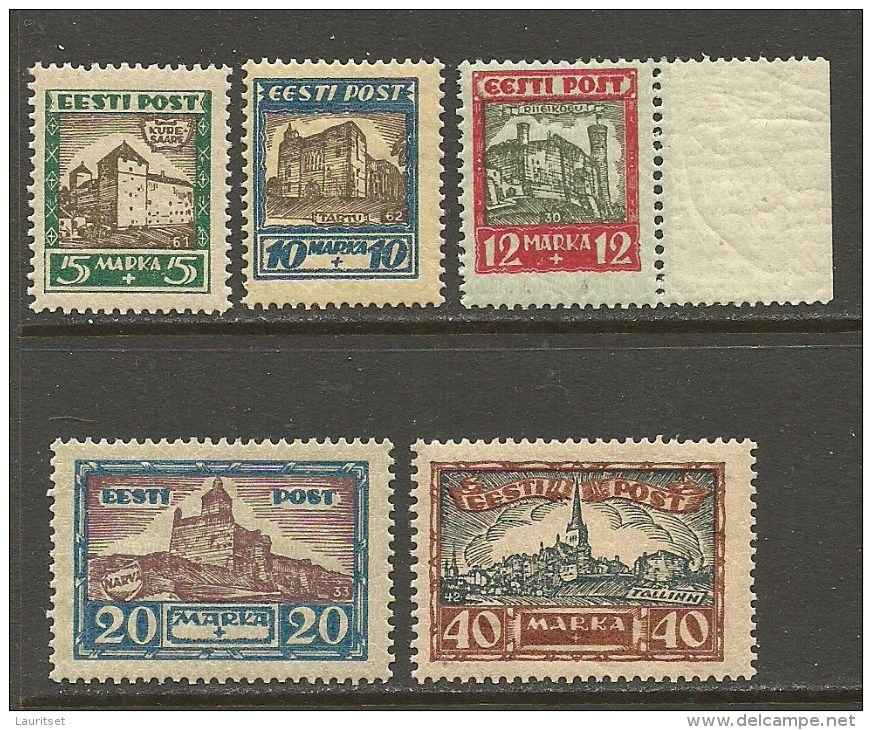 Estland Estonia Estonie 1927 Medieval Castles Michel 63 - 67 **/* - Estonie