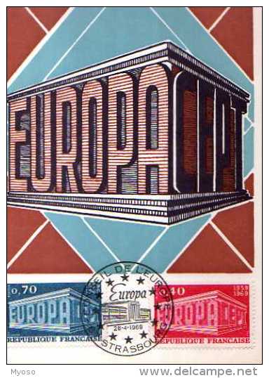 Carte 1° Jour, Timbre ,obliteration, Europa Strasbourg 1969, Illustrateur - Porto