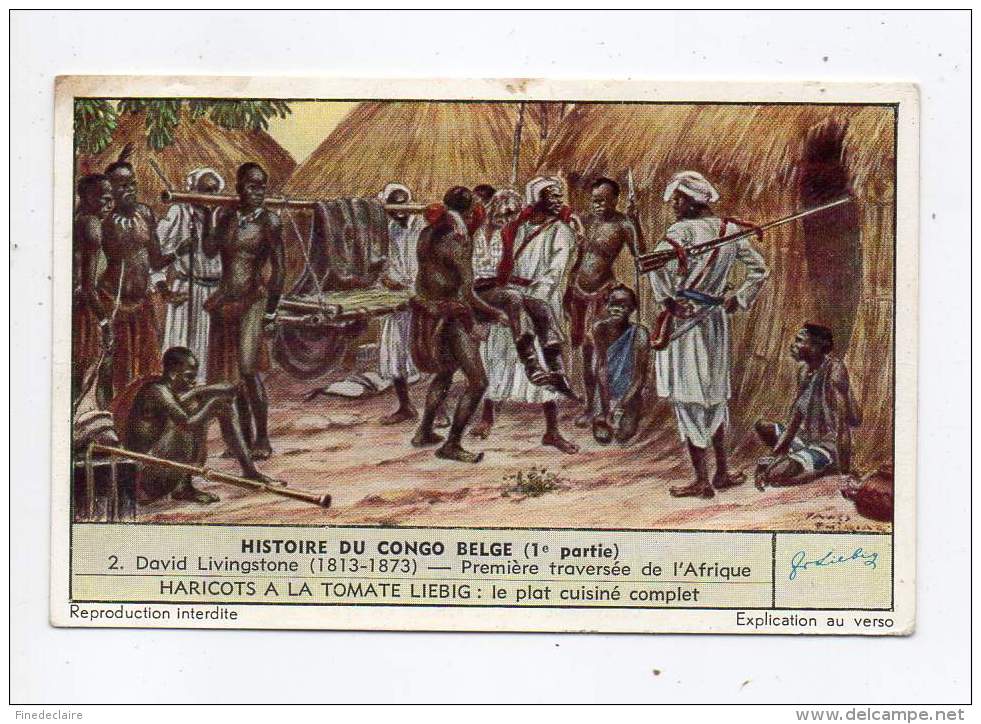 Chromo Liébig - Histoire Du Congo Belge (1er Partie) - Première Traversée De L'Afrique - N°2 - Liebig