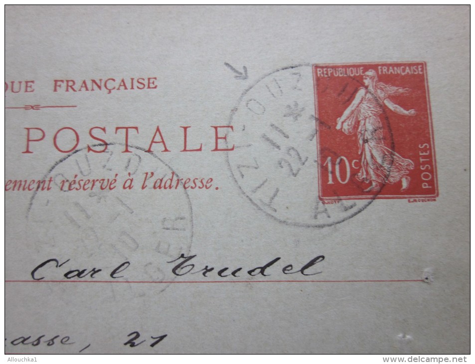 Europe France>Entiers Postaux >Carte Postale Semeuse 10c TIZI OUZOU Algérie Fse Berlin Allemagne Tarif LSE 22/11/1913 - Postales Tipos Y (antes De 1995)