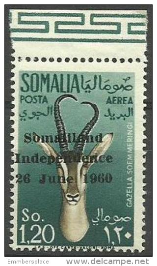 SOMALIA - 1960 Somaliland Independence Overprint 1s20 MNH **     SG 355  Sc C69 - Somalia (1960-...)