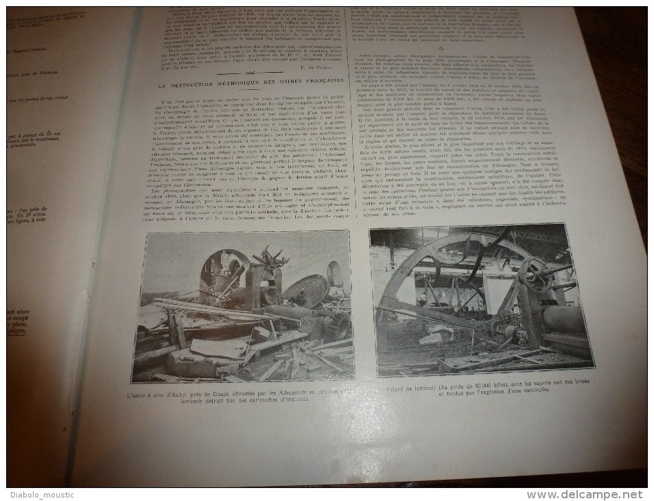 1919 Artillerie aérienne de Paris contre les GOTHAS; Les destructions de nos usines; Clémenceau;Courrier France-Maroc