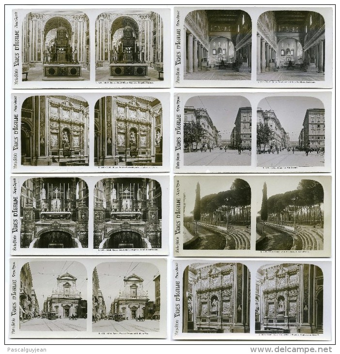 8 PHOTOS PARIS STEREO - VUES D'ITALIE - ROMA - Collections & Lots