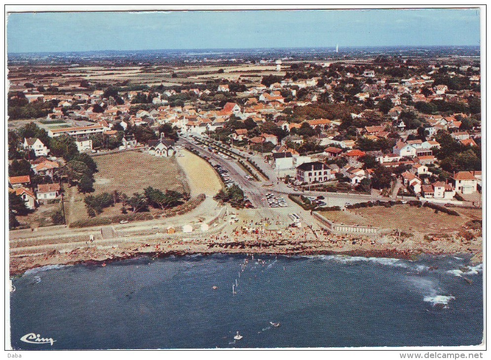 Préfailles.  Vue Aérienne.  La Grande Plage. - Préfailles