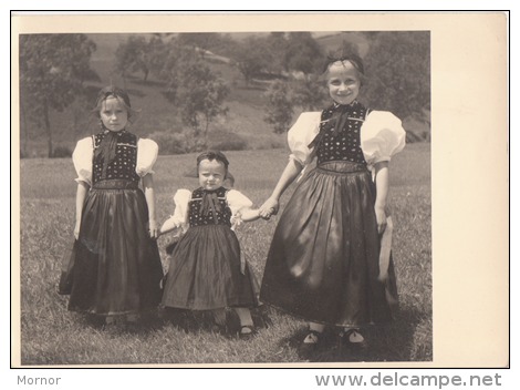 BAVIERE ALLEMAGNE Costumes De Montagne Fillettes Carte Photo - Friedberg