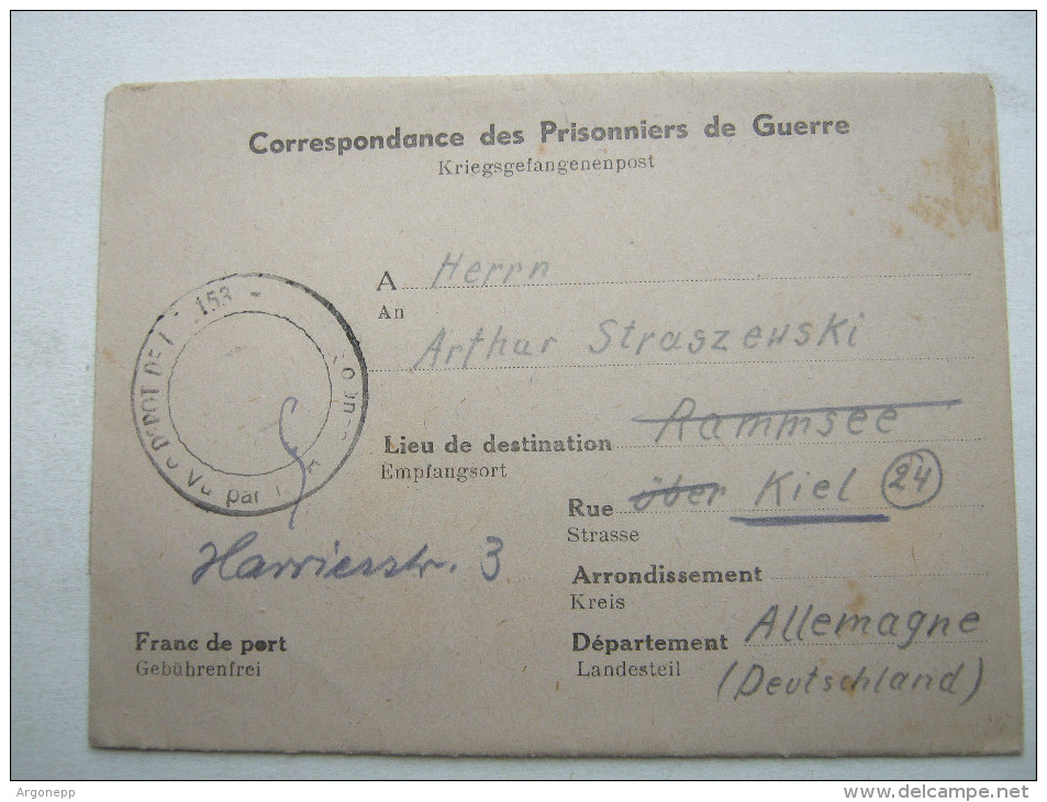 Depot   153  Hyeres , Lettre   Avec Censuree , 2 Scan - Guerre De 1939-45