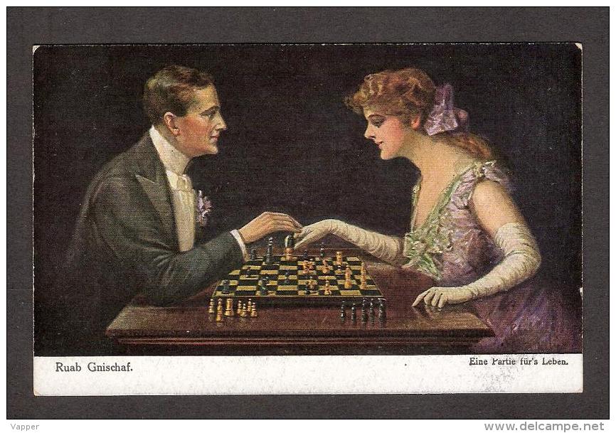 Chess Schach Echecs Ajedrez MNH Postcard " A Game For Life "  Ruab Gnischaf - Schach