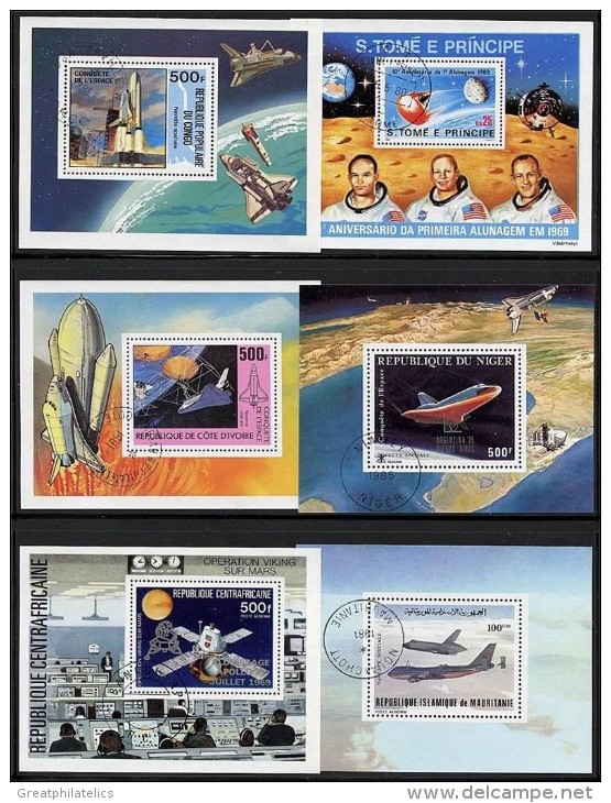 SPACE SHUTTLE PROJECT X6 S/S From FRENCH AFRICA A8 - Autres - Afrique