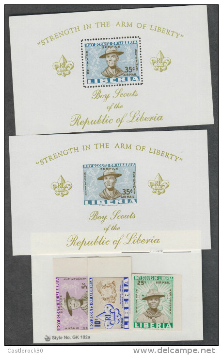 O) 1961 LIBERIA, BOY SCOUTS, CAMP, VALUES, SOUVENIR, ST MNH - Liberia