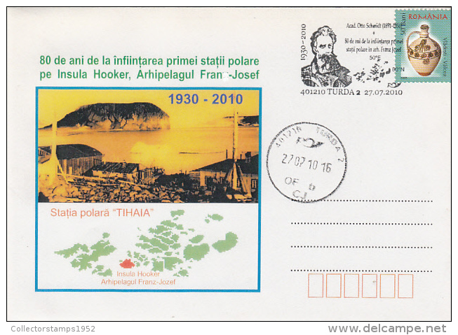 10464- HOOKER ISLAND, ARCTIC POLAR STATION, SPECIAL COVER, 2010, ROMANIA - Scientific Stations & Arctic Drifting Stations