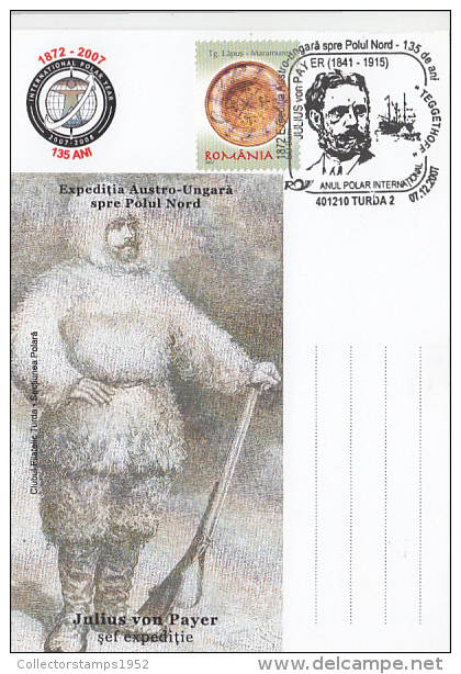 10467- AUSTRIAN- HUNGARIAN ARCTIC EXPEDITION, JULIUS VON PAYER, SPECIAL POSTCARD, 2007, ROMANIA - Arctische Expedities