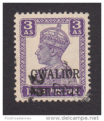 India, Gwalior, Scott #104, Used, King George VI Overprinted, Issued 1944 - Gwalior