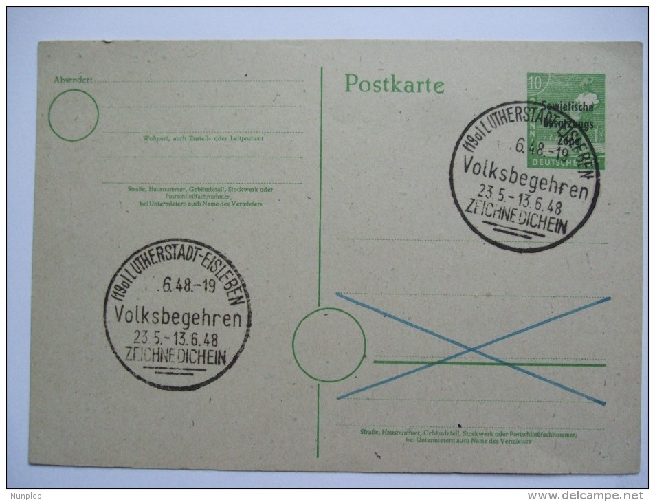 GERMANY 1948 VOLKSBEGEHREN SONDERSTEMPEL - Sonstige & Ohne Zuordnung