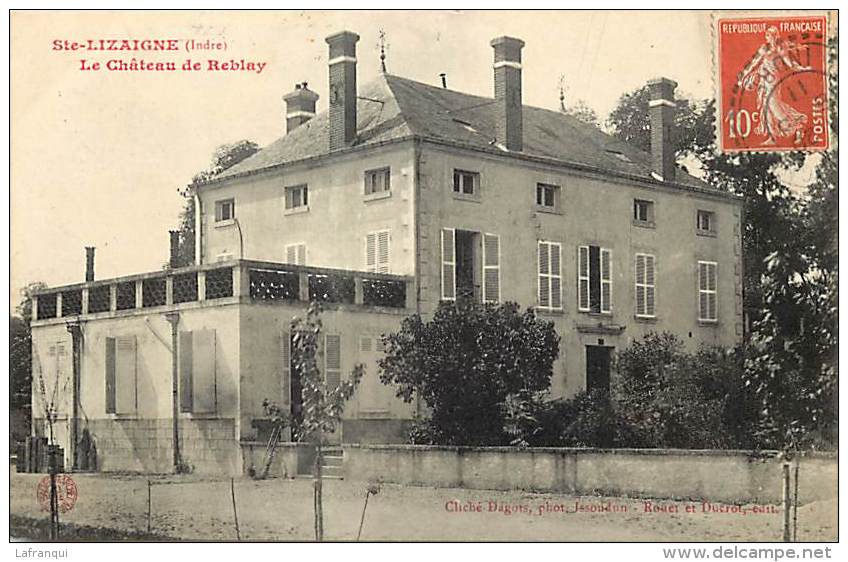 Dept Indre -ref Z57- Sainte Lizaigne -ste Lizaigne - Le Chateau De Reblay  - Carte Bon Etat - - Altri & Non Classificati