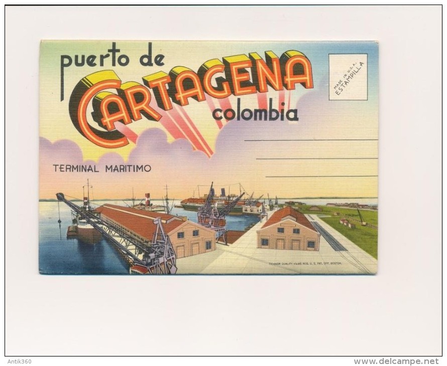 CPSM COLOMBIE Carte-lettre 18 Vues Puerto De Cartagena - Colombie