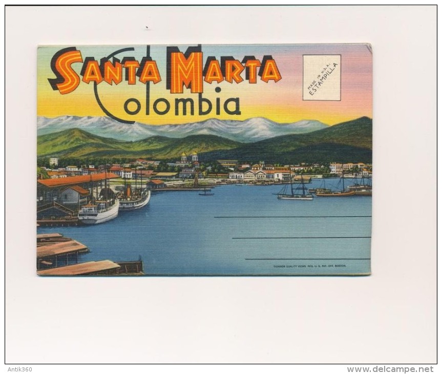 CPSM COLOMBIE Carte-lettre 18 Vues Santa Marta - Colombie