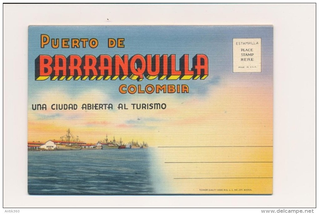 CPSM COLOMBIE Carte-lettre 18 Vues Puerto De Barranquilla - Colombia