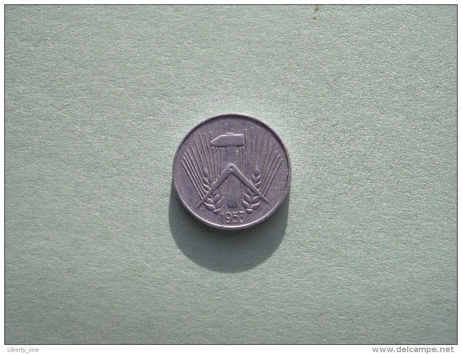 1953 E - 10 Pfennig / KM 7 ( Uncleaned Coin - For Grade, Please See Photo ) !! - 10 Pfennig