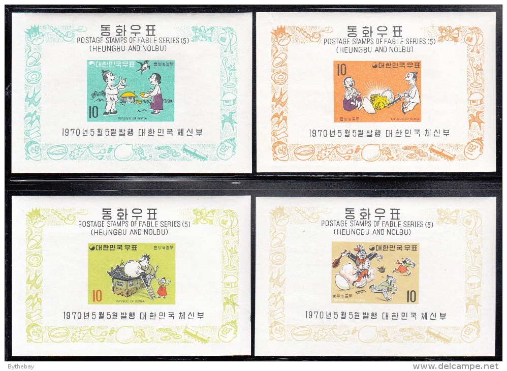 Korea South MH Scott #680a-#683a Set Of 4 Imperf Souvenir Sheets Heungbu And Nolbu - Fables - Korea (Zuid)
