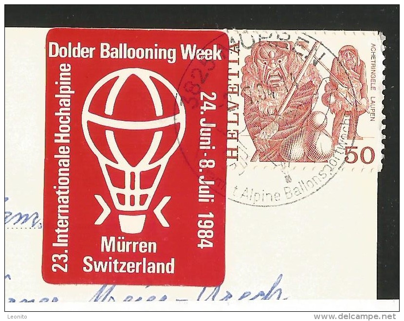 MÜRREN BE BALLOON Ballon Dolder Ballooning Week Alpine Ballonsport-Woche Mürren-Ansichten 1984 - Montgolfières