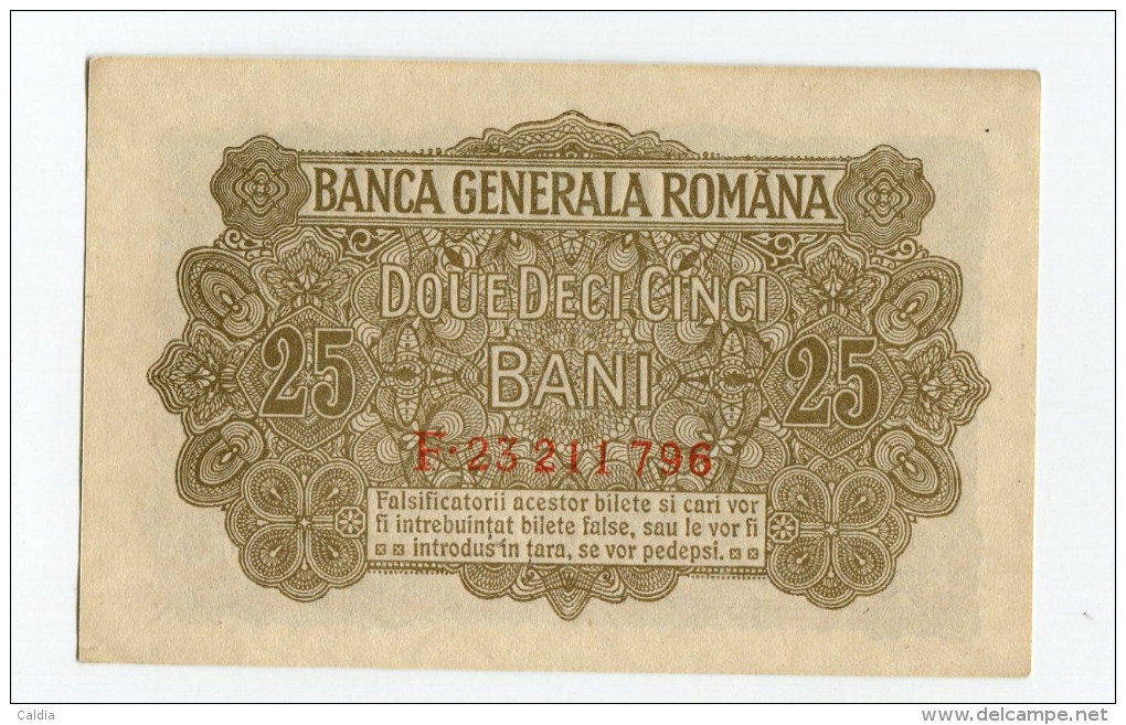 Roumanie Romania Rumänien 25 Bani 1917 BGR  UNC # 4 - Roumanie