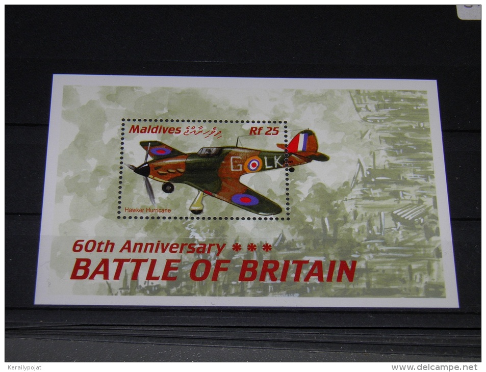 Maldives - 2001 Battle Of Britain Block (1) MNH__(TH-3151) - Malediven (1965-...)