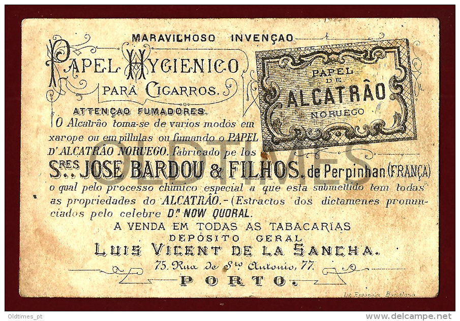 PORTUGAL - PORTO - PAPEL DE ALCATRAO NORUEGO PARA FUMADORES - 1900 ADVERTISING PRINT - Advertising