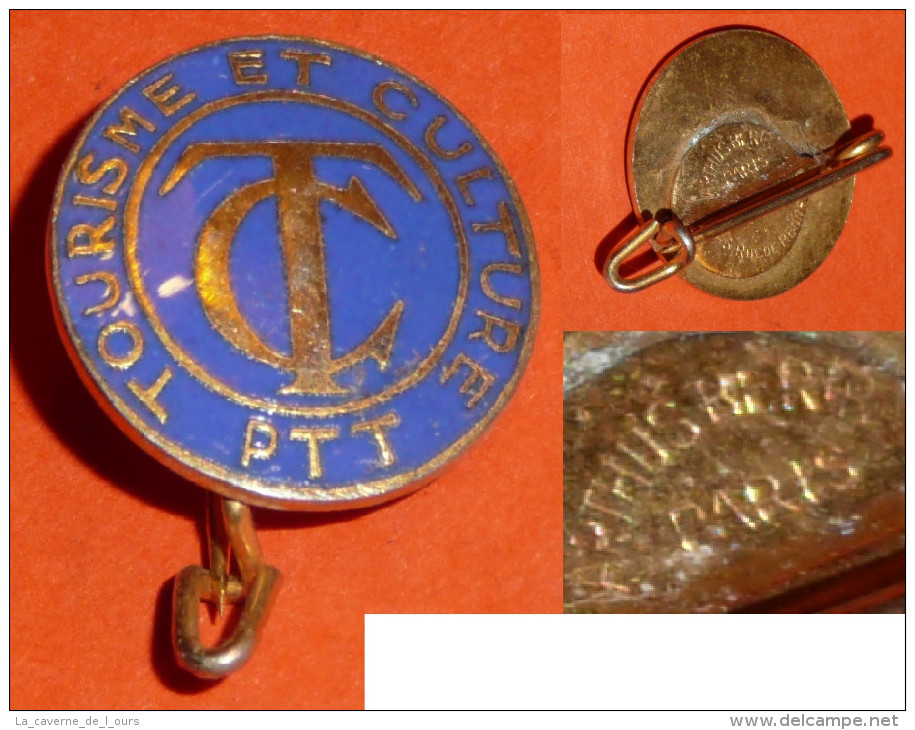 Rare Insigne Broche En Métal émaillé, TC Tourisme Et Culture PTT - Spille