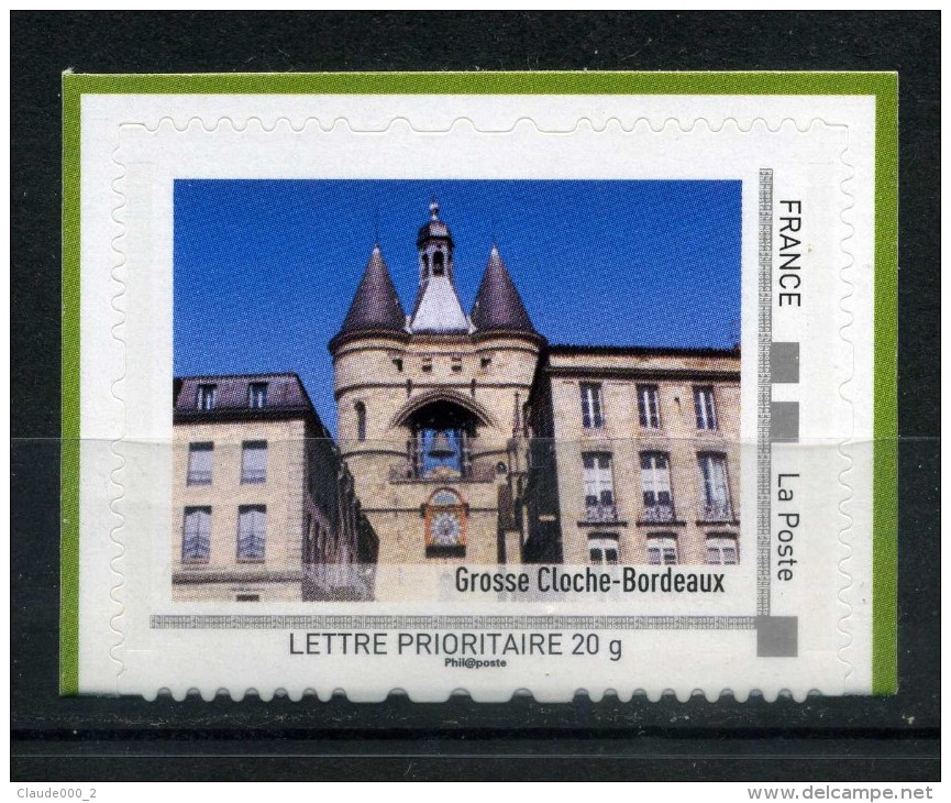 Grosse Cloche-Bordeaux Adhésif Neuf ** . Collector " L' AQUITAINE " 2011 - Collectors