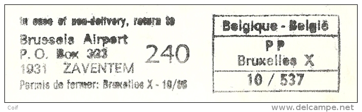 Brief Verzonden Vanuit P.B.BOX 323 / Zaventem (privepost), -> LUXEMBOURG Met Stempel+strookje RETOUR - 1980-99