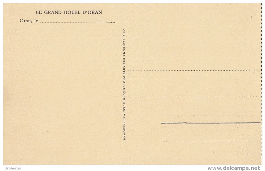 ALGERIA - Oran - Le Grand Hotel D´Oran - Le Hall - Oran