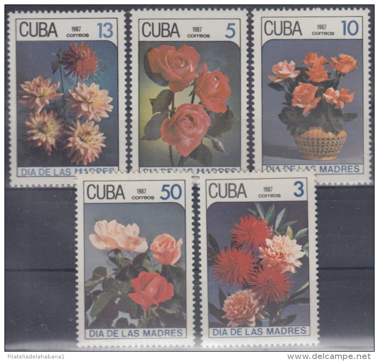 1987.8- * CUBA 1987. MNH. DIA DE LAS MADRES. MOTHER DAY. FLORES. FLOWERS. COMPLETE SET. - Neufs