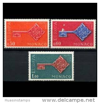 MONACO 1968 - Scott# 689-91 Europa Set Of 3 MNH (XI925) - Other & Unclassified