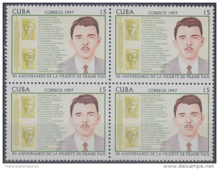 1997.18- * CUBA 1997. MNH. 40 ANIV MUERTE DE FRANK PAIS. BLOCK 4 - Unused Stamps